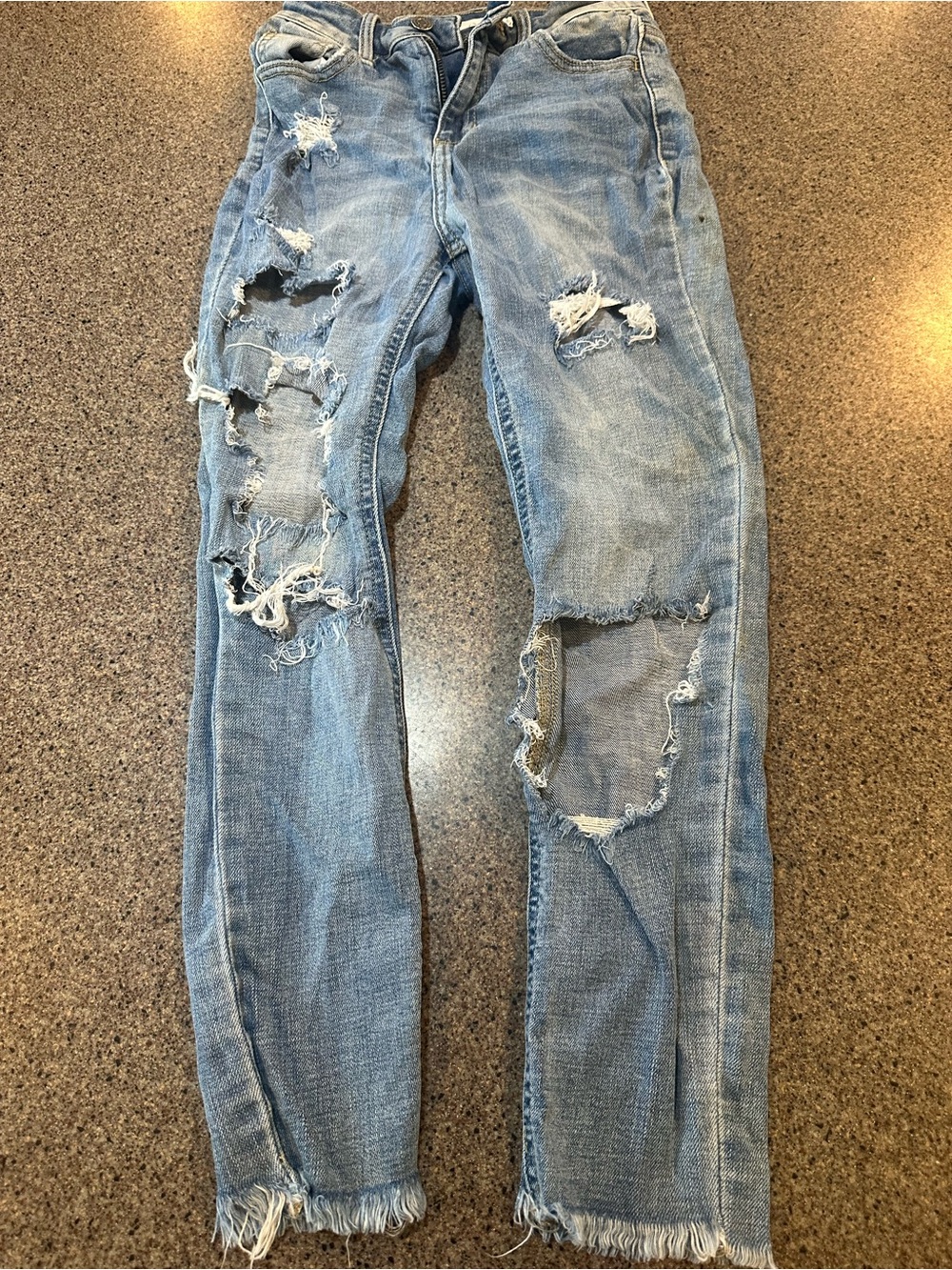 Women’s  Light Blue Distressed Ripped Jeans